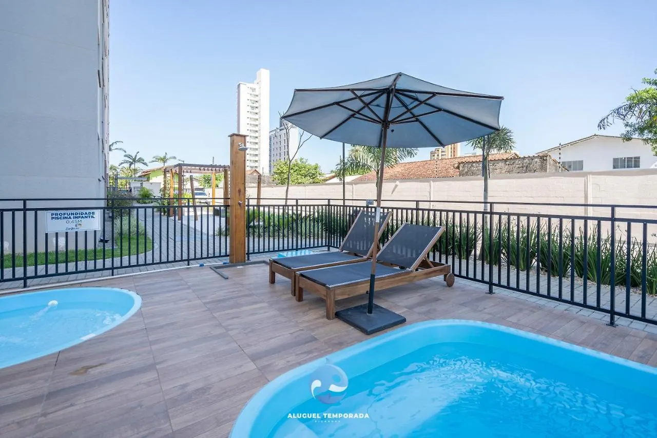 Apartamento Com Vista Mar, Ar-Condicionado, Wi-Fi Condominio Com Piscina, Quadra De Esportes Playground Infantil A 15 Minutos Do Beto Carreiro Piçarras